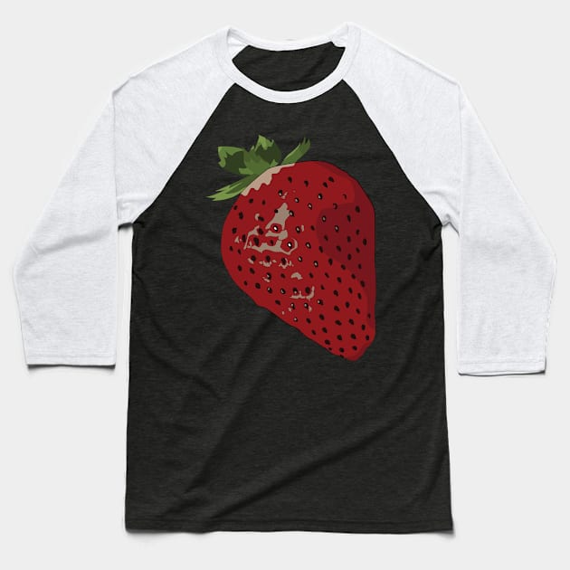 Food Vignette: Red Strawberry Baseball T-Shirt by Crafting Yellow